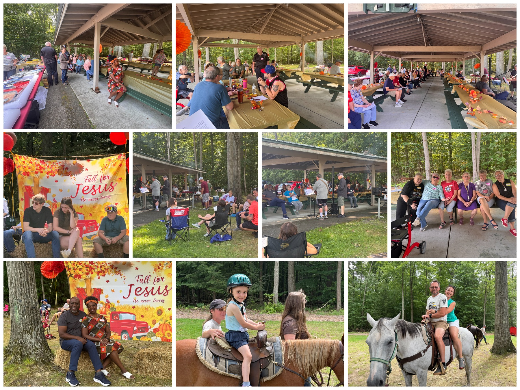 Photo collage from Calvary Community Church's Annual Picnic at Highland Park in Endwell, NY